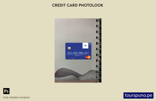 listo para imprimir Plantilla frontal de aspecto fotográfico de Mastercard de Ke